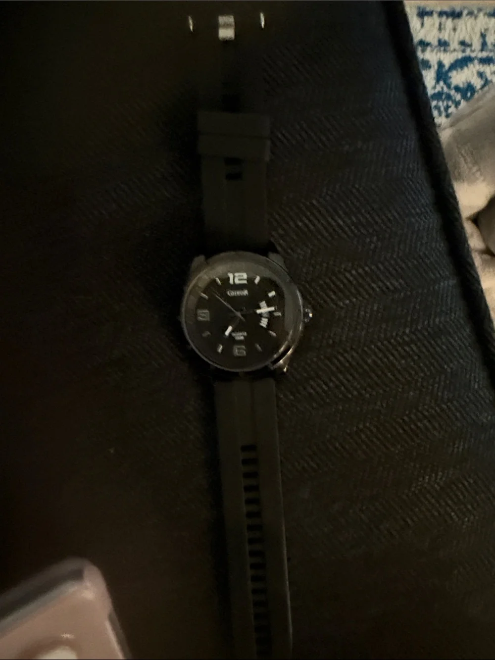 Men's Black Sport Watch with Silicone Strap